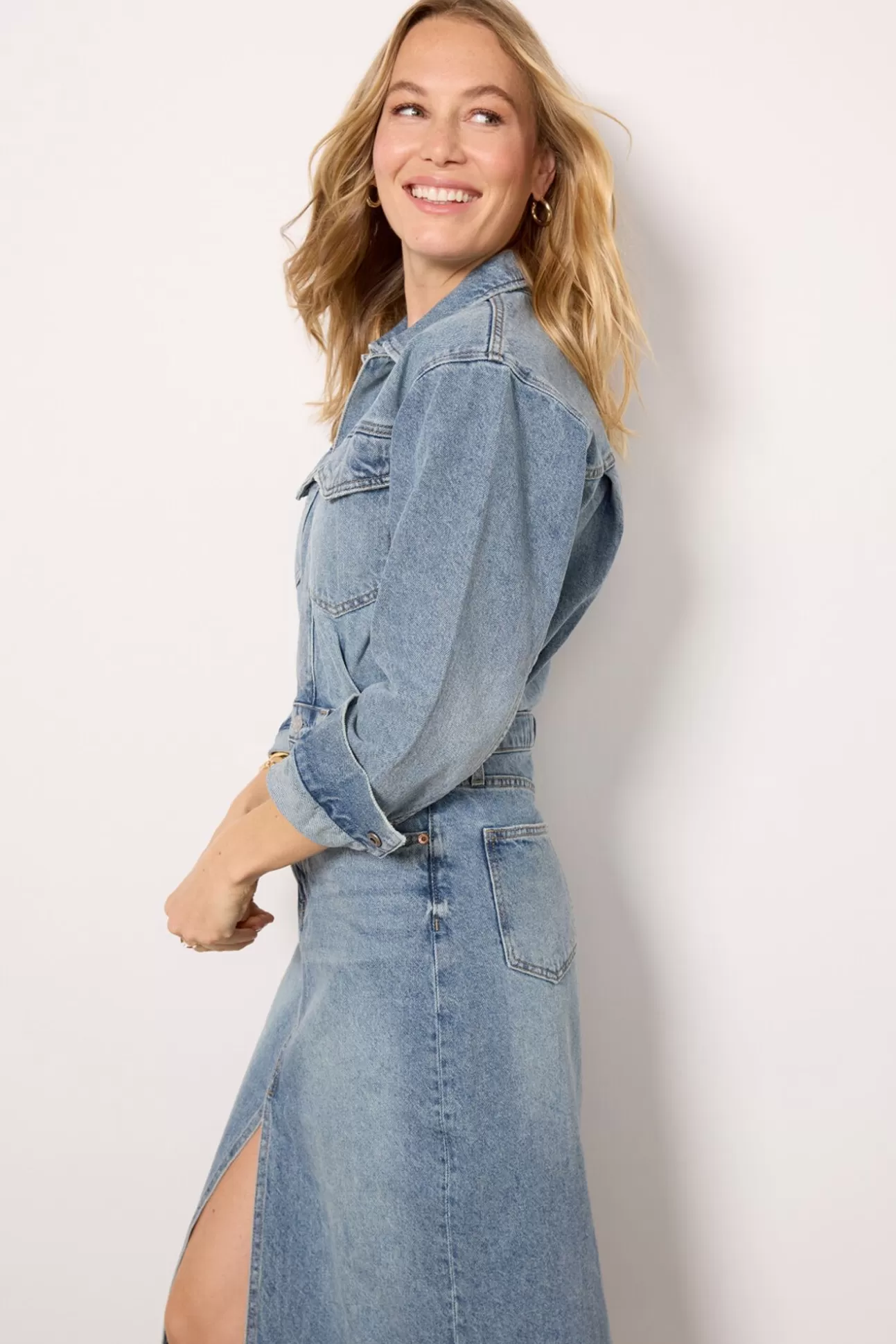 Amira Denim Midi Dress^PISTOLA New