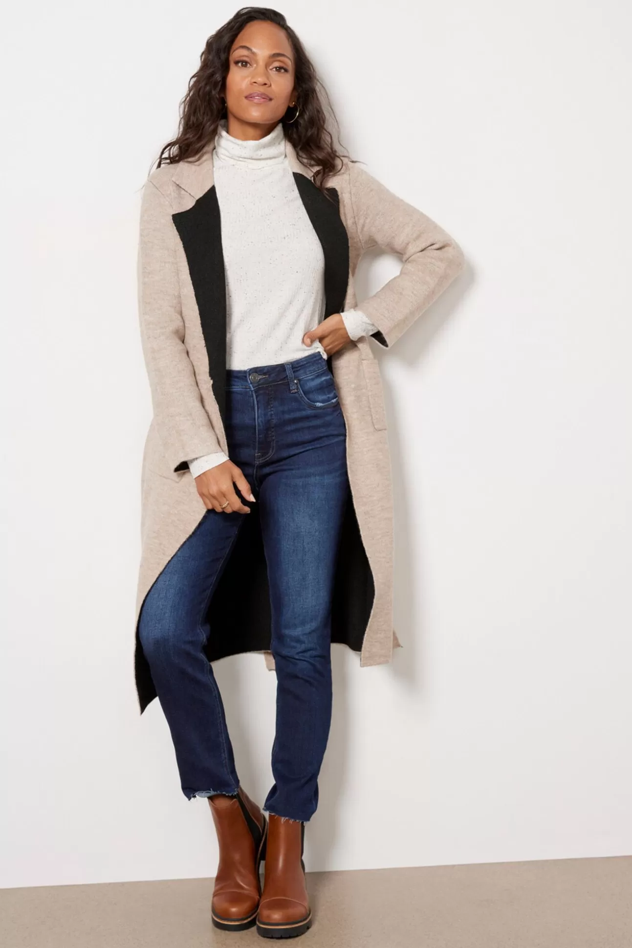 Belted Long Sweater Coat^JOHN + JENN Cheap