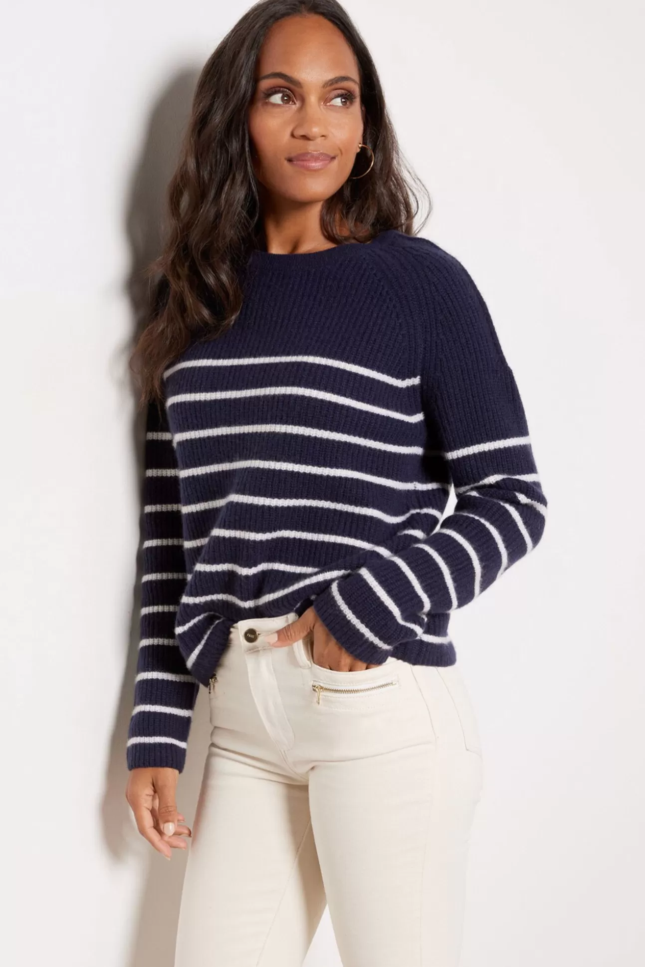 Campbell Cashmere Stripe Pullover^EVEREVE Clearance