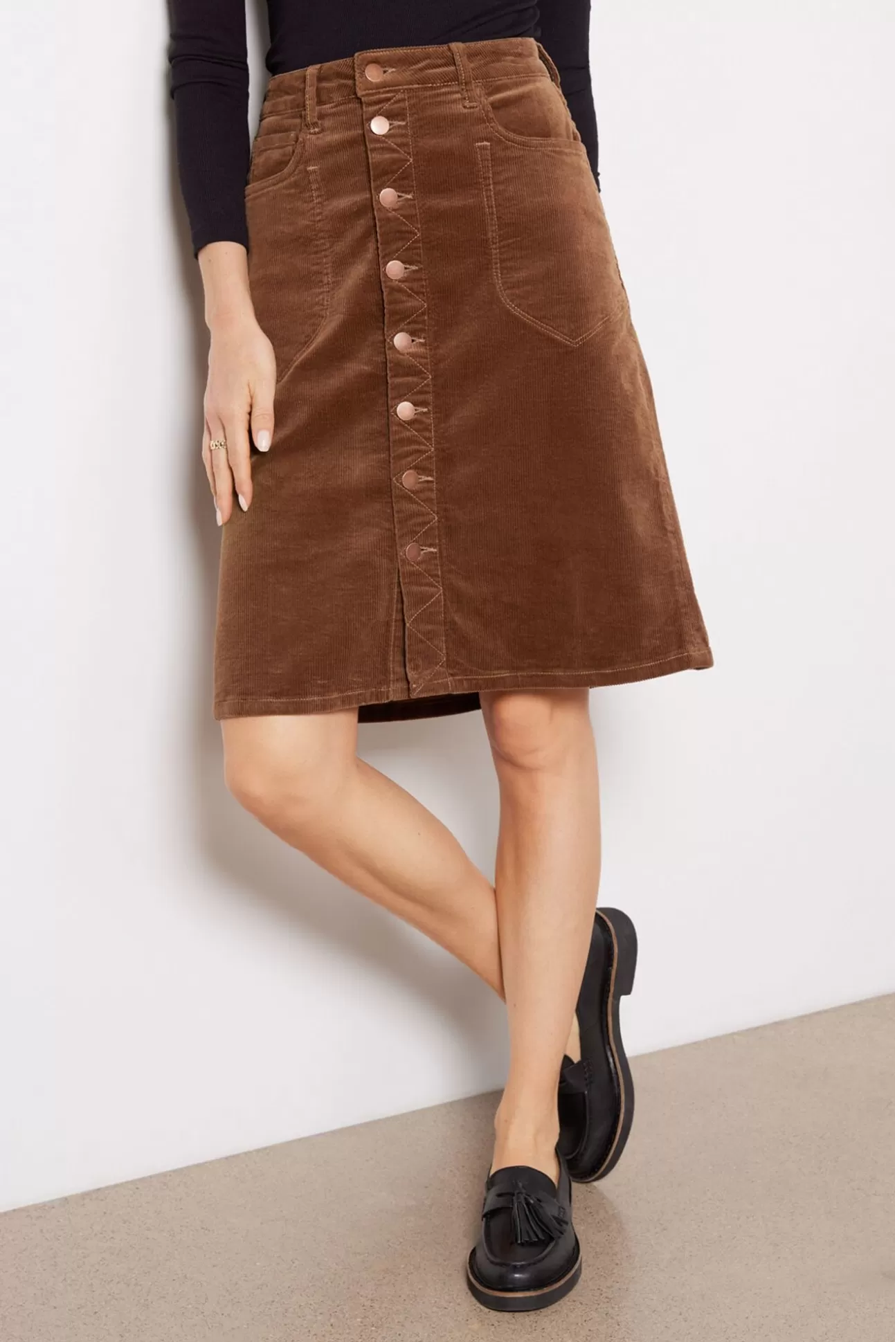 Corduroy Rose Button Front Skirt^KUT FROM THE KLOTH Clearance