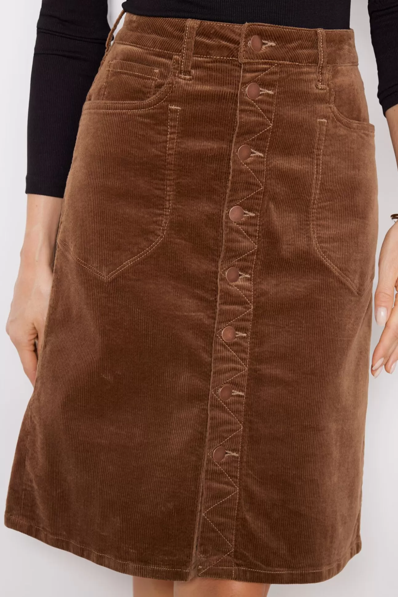 Corduroy Rose Button Front Skirt^KUT FROM THE KLOTH Clearance