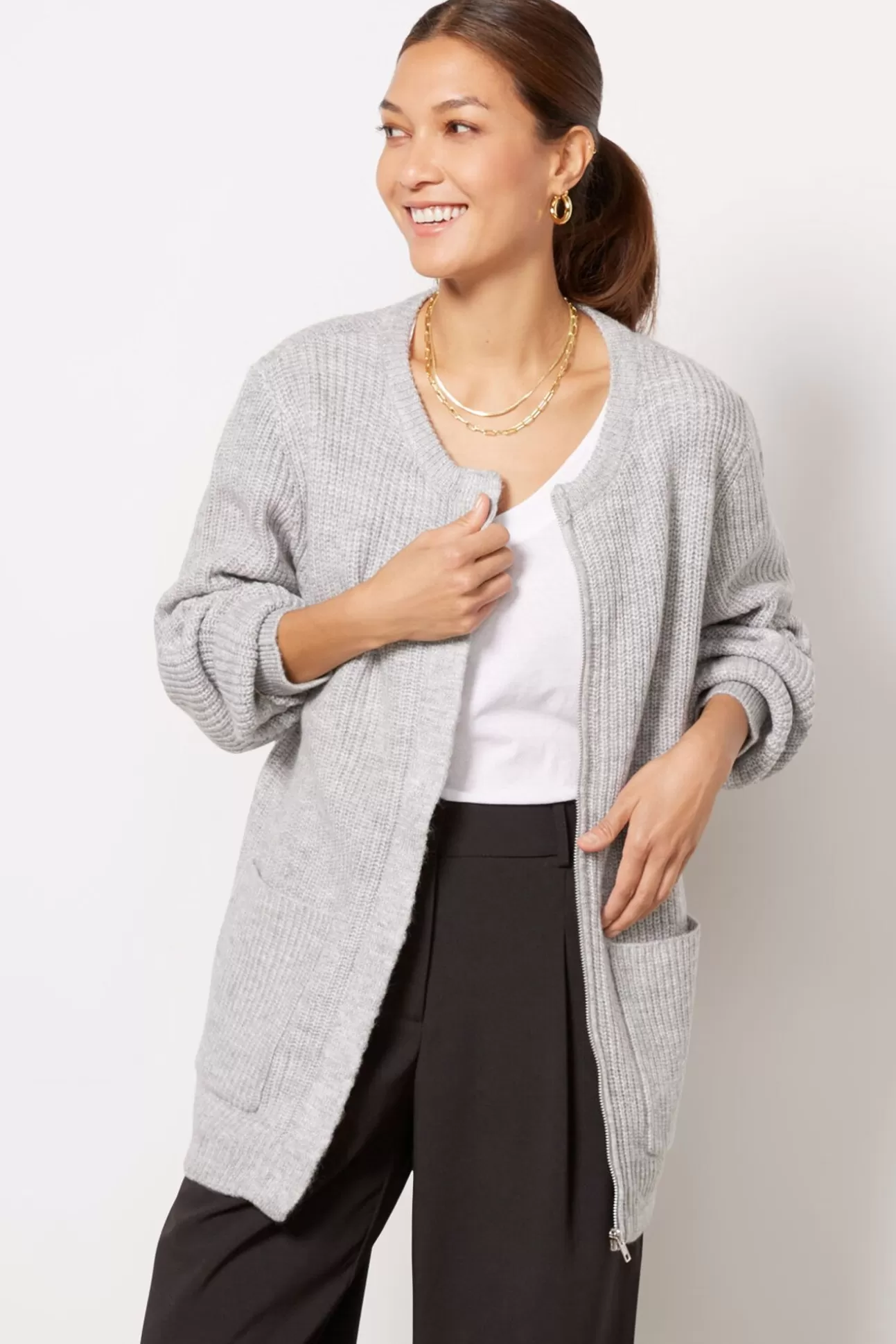 Harlow Zipper Cardigan^EVEREVE Cheap