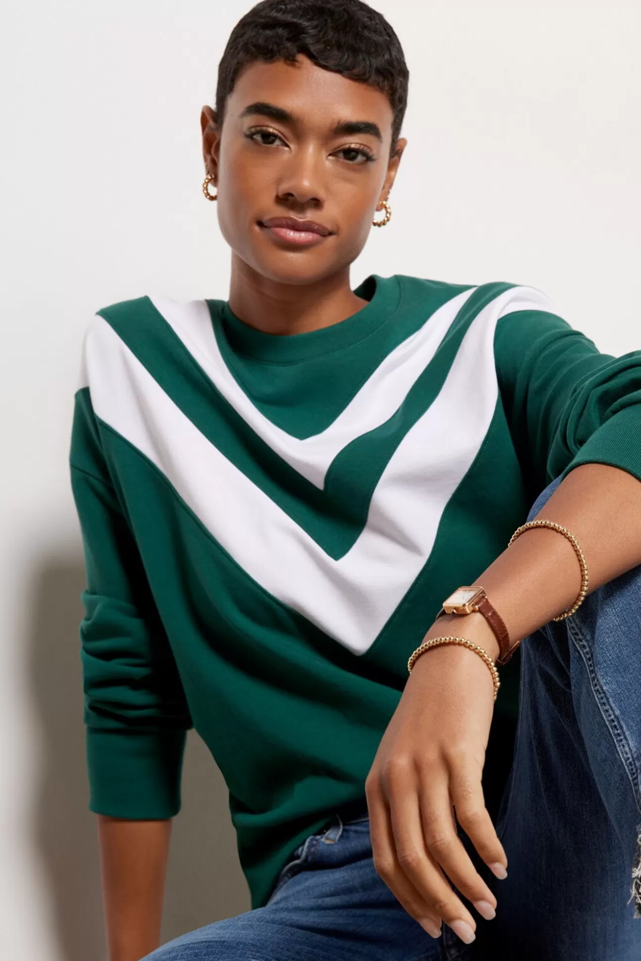 Juno Chevron Varsity Sweatshirt^EVEREVE Best Sale