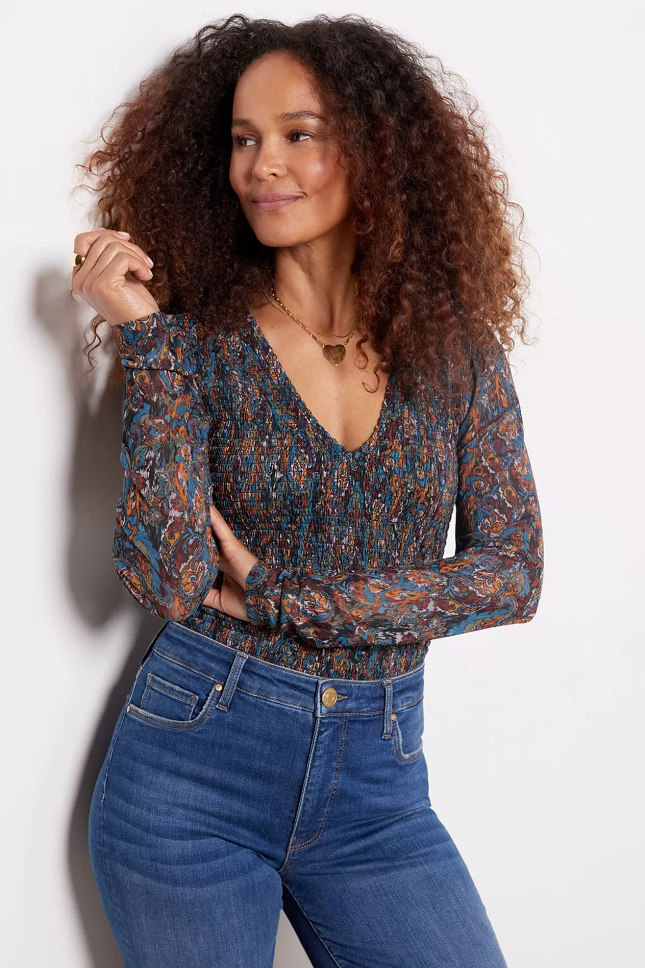 Kate Printed Mesh Top^EVEREVE Hot