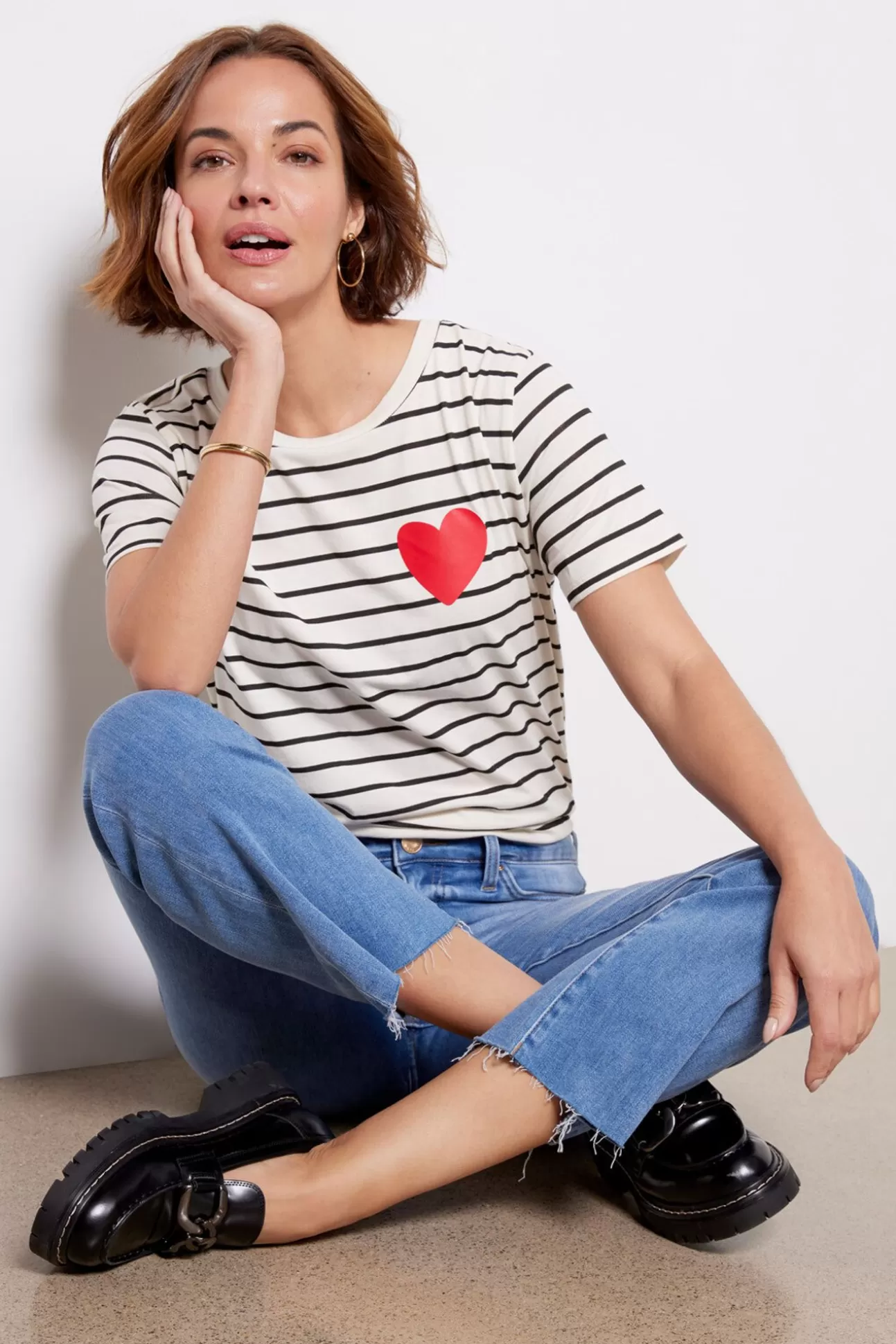 Lola Heart Stripe Tee^SOUTH PARADE Clearance