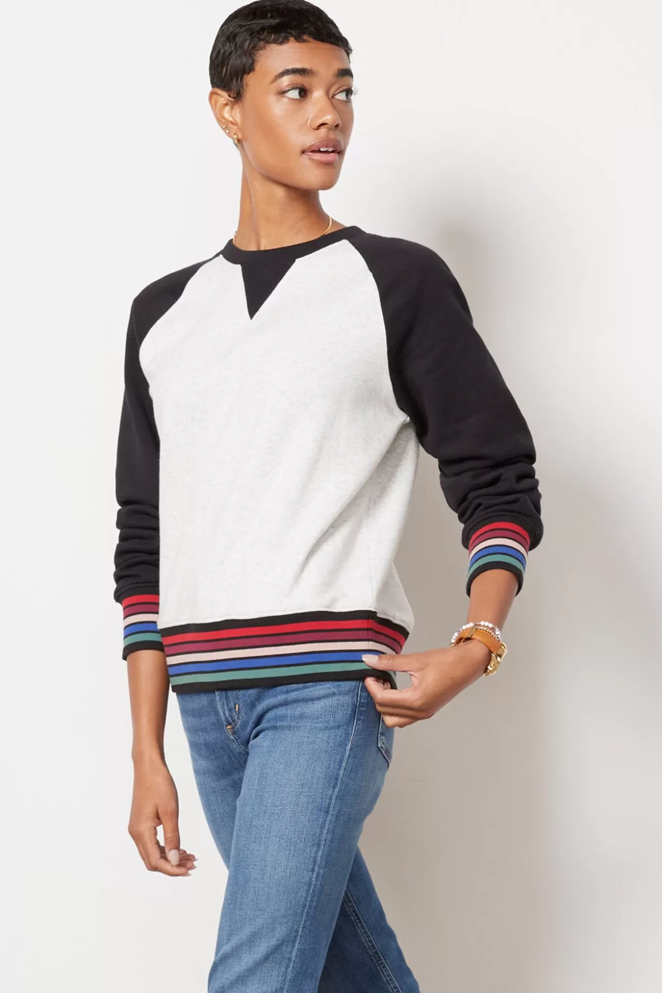 Luka Stripe Trim Sweatshirt^EVEREVE Online