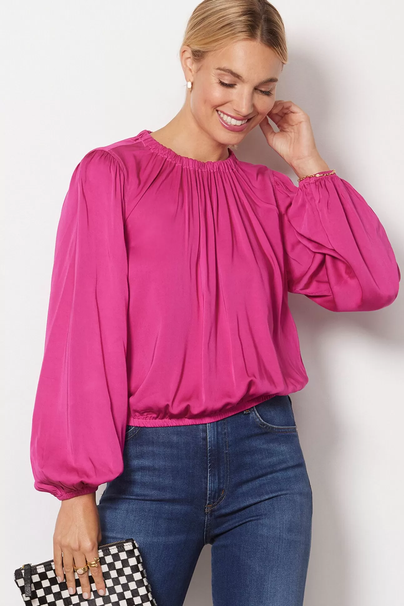 Luxe Satin Banded Blouse^CLOTH AND STONE Sale