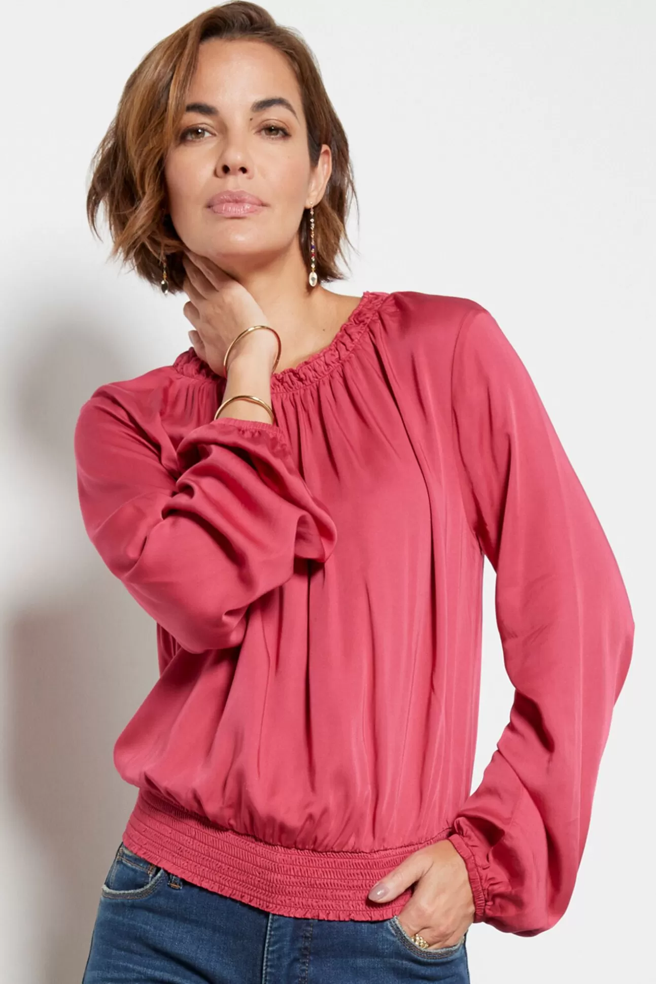 Luxe Satin Smocked Top^CLOTH AND STONE Best