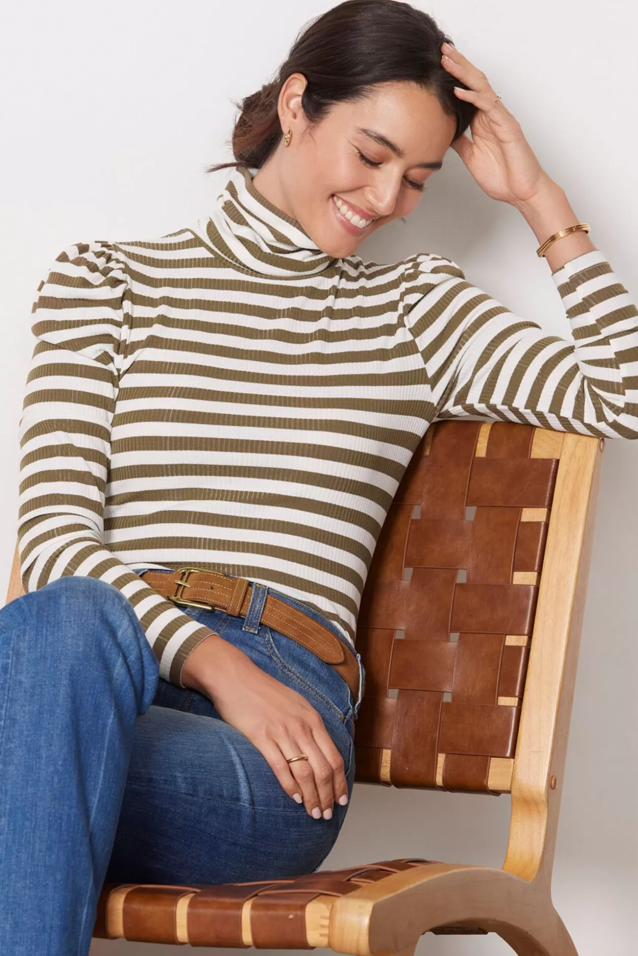 Pierre Stripe Turtleneck Top^EVEREVE Outlet