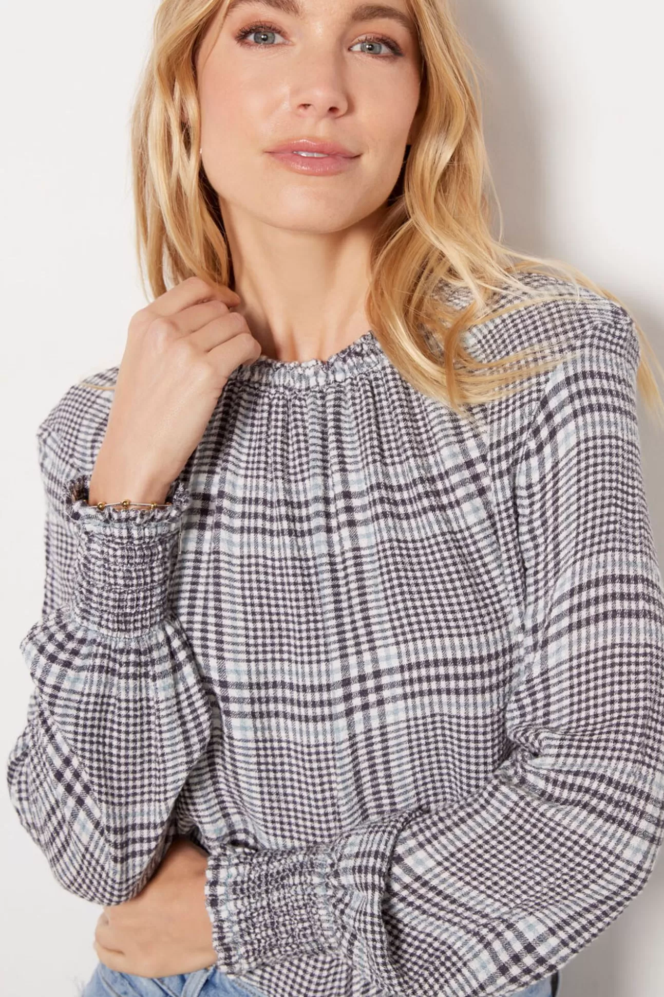 Pucker Plaid Top^CLOTH AND STONE Flash Sale