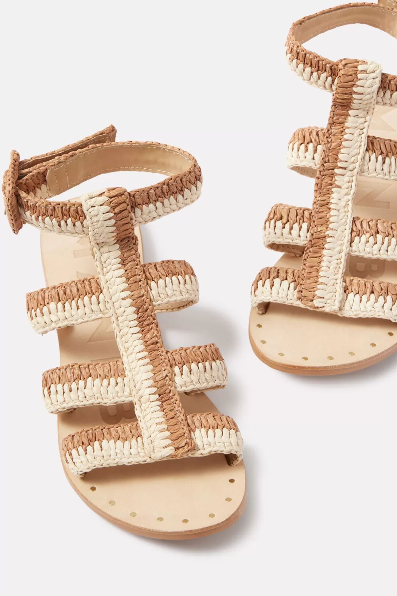 Raffia Gladiator Sandal^MANEBI Cheap