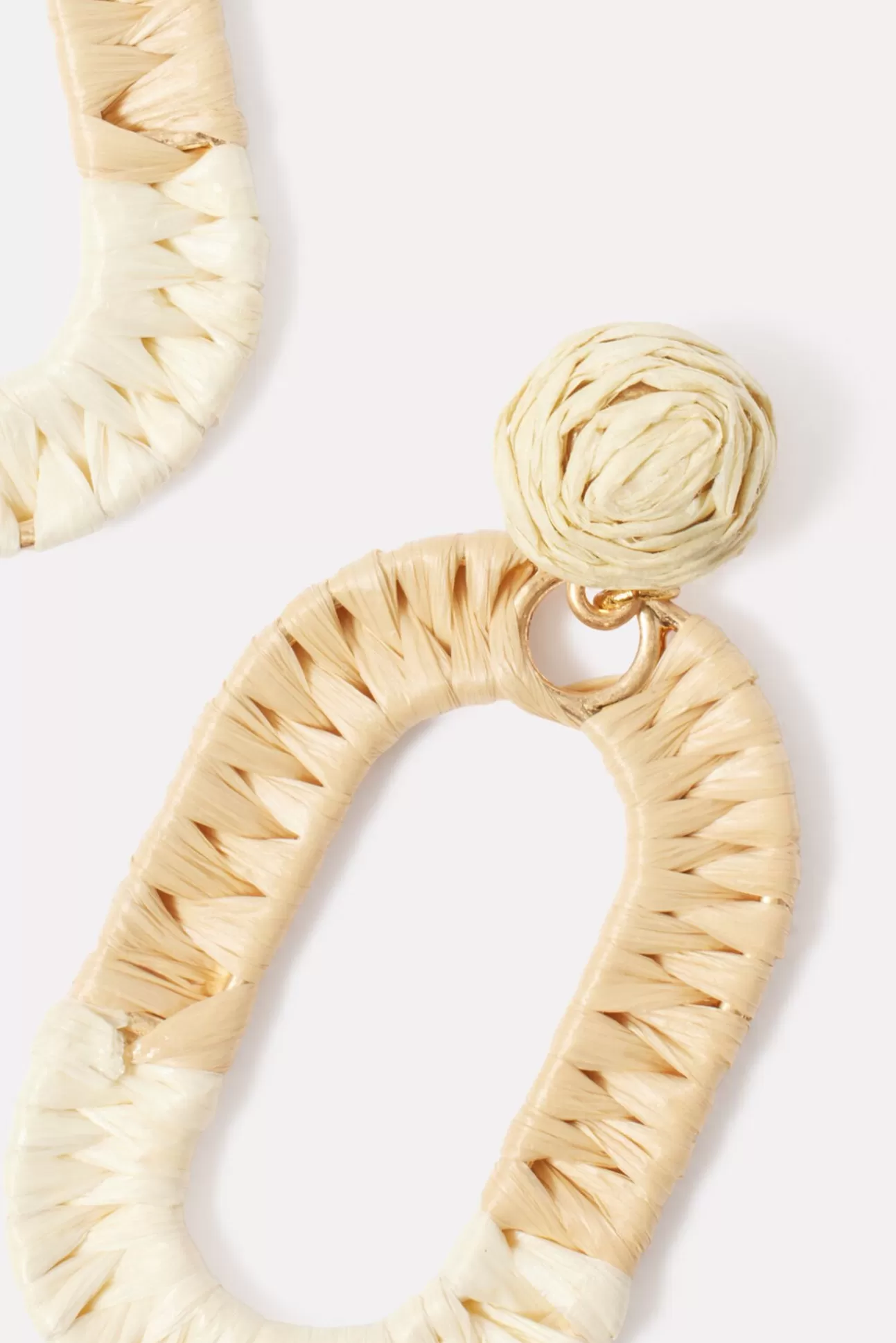 Raffia Two Tone Statement Earrng^EVEREVE Store