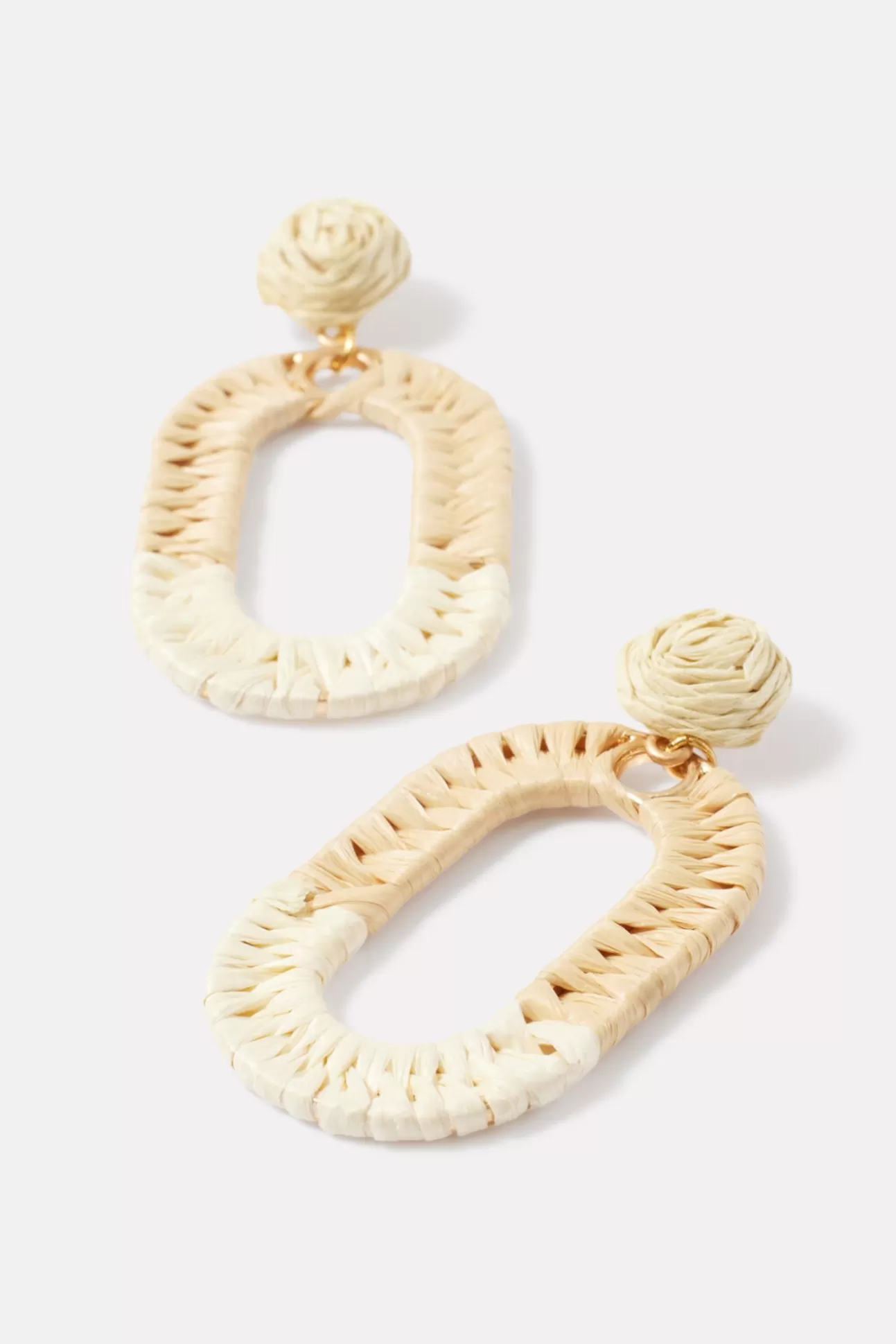 Raffia Two Tone Statement Earrng^EVEREVE Store