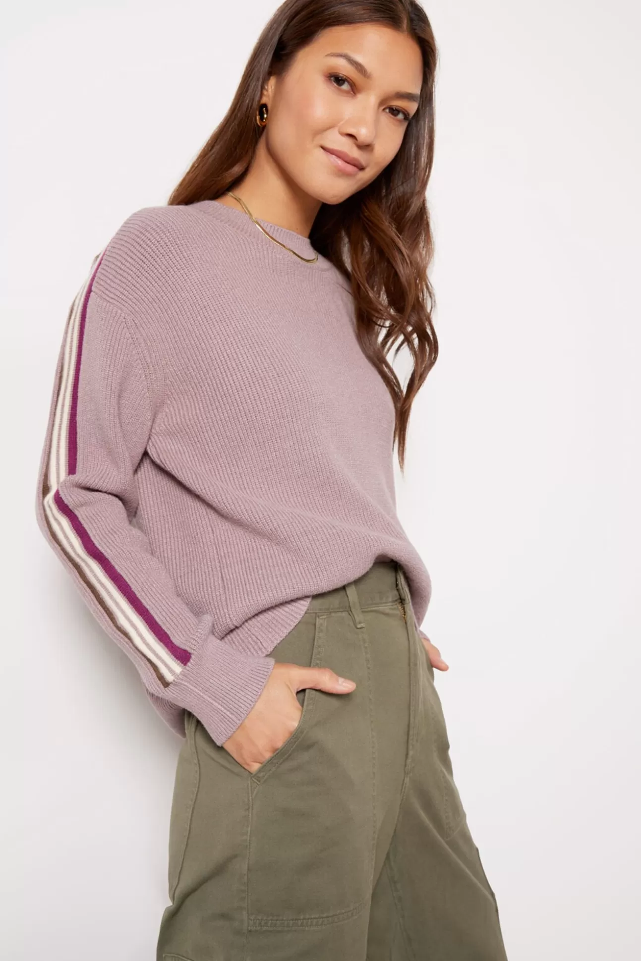 Reese Varsity Sleeve Pullover^EVEREVE New