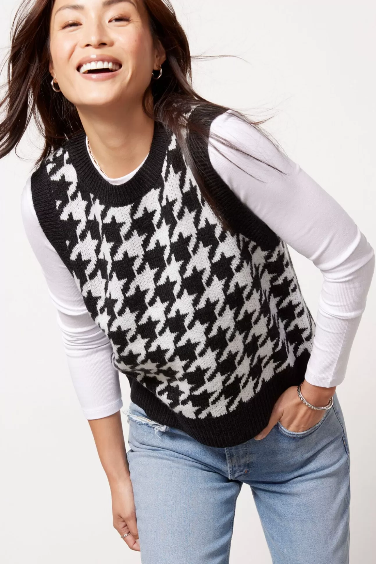 Renee Houndstooth Tank^EVEREVE Outlet