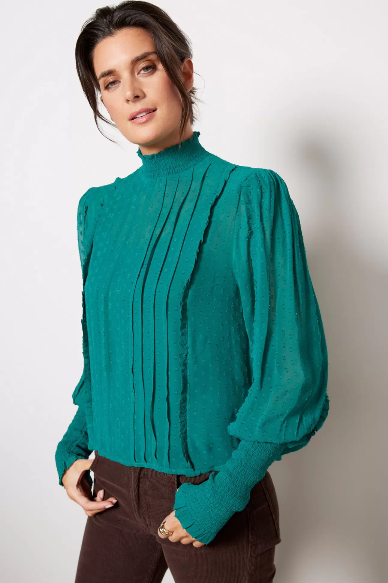 Ruffled Long Sleeve Blouse^FARM RIO Best Sale