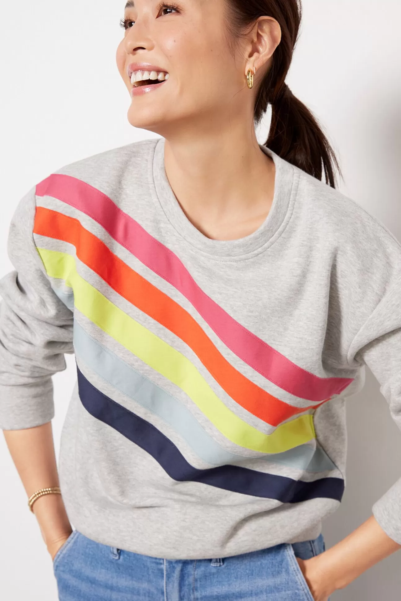 Sophia Rainbow Stripe Crew^EVEREVE Online