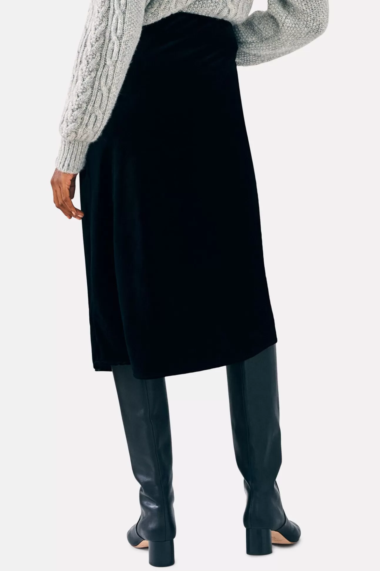 Stretch Silk Velvet Ina Slip Skirt^FAHERTY Shop