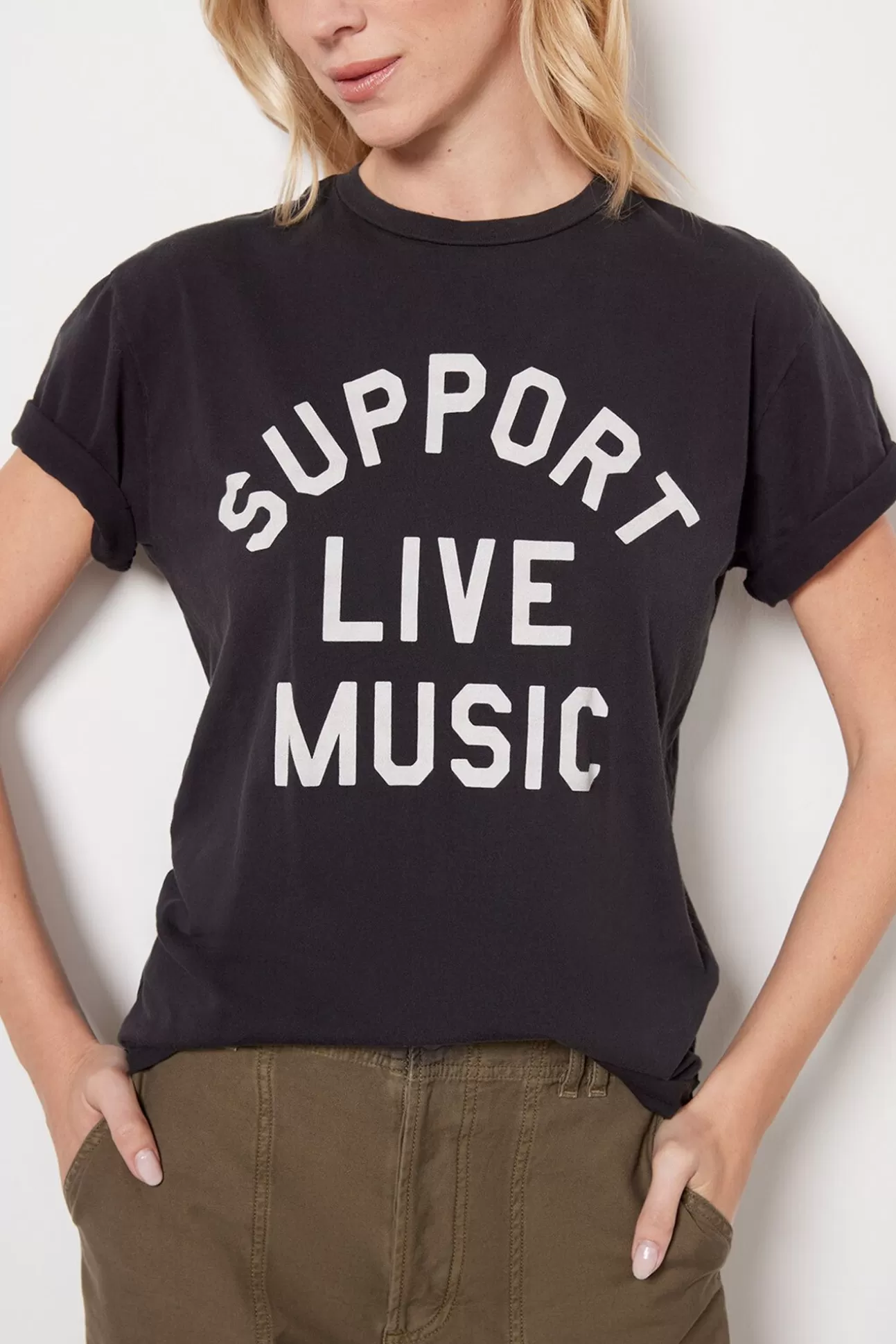 Support Live Music Tee^RETRO BRAND BLACK LABEL Hot