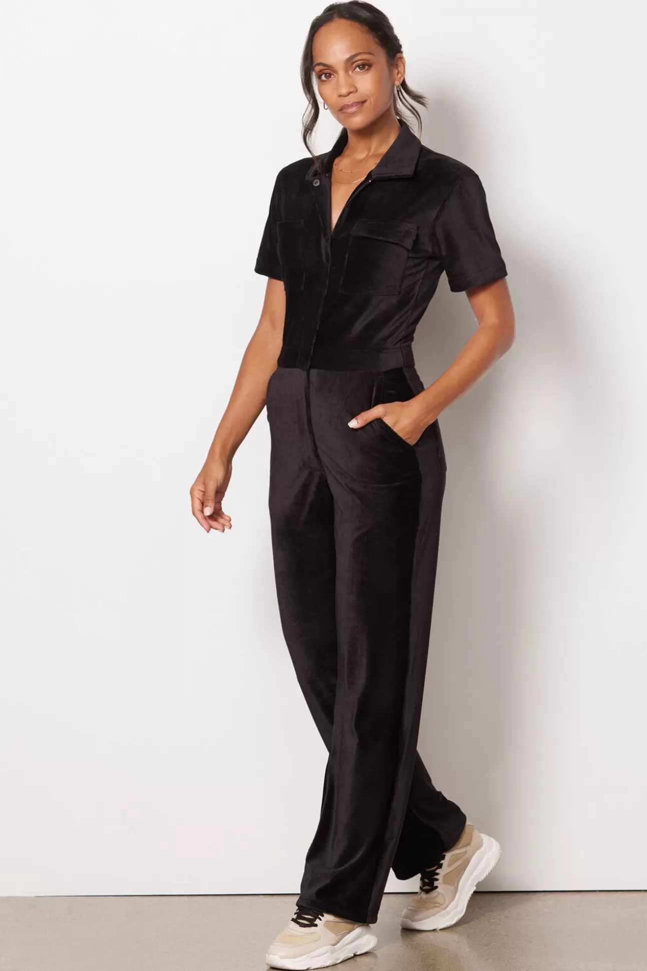 Worker Short Sleeve Knit Cord Jumpsuit^RIVET UTILITY Sale