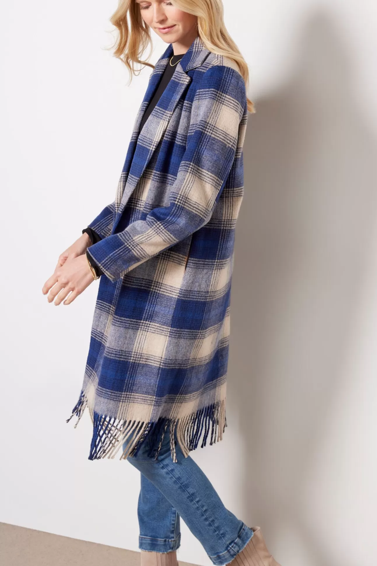 Ynez Fringe Plaid Coat^Z SUPPLY Cheap